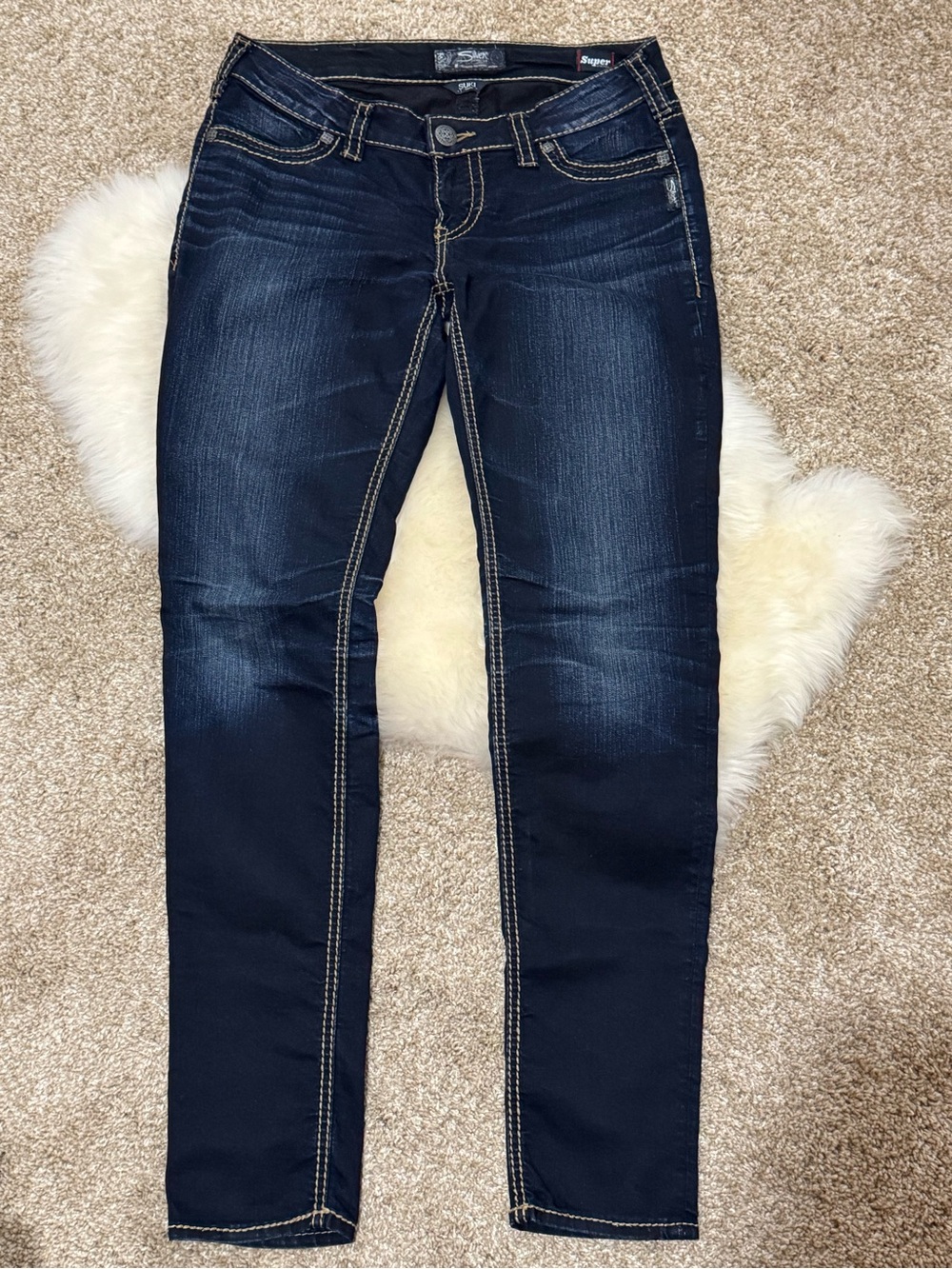 Silver Jeans Dark Indigo Skinny Jeans Size 31
